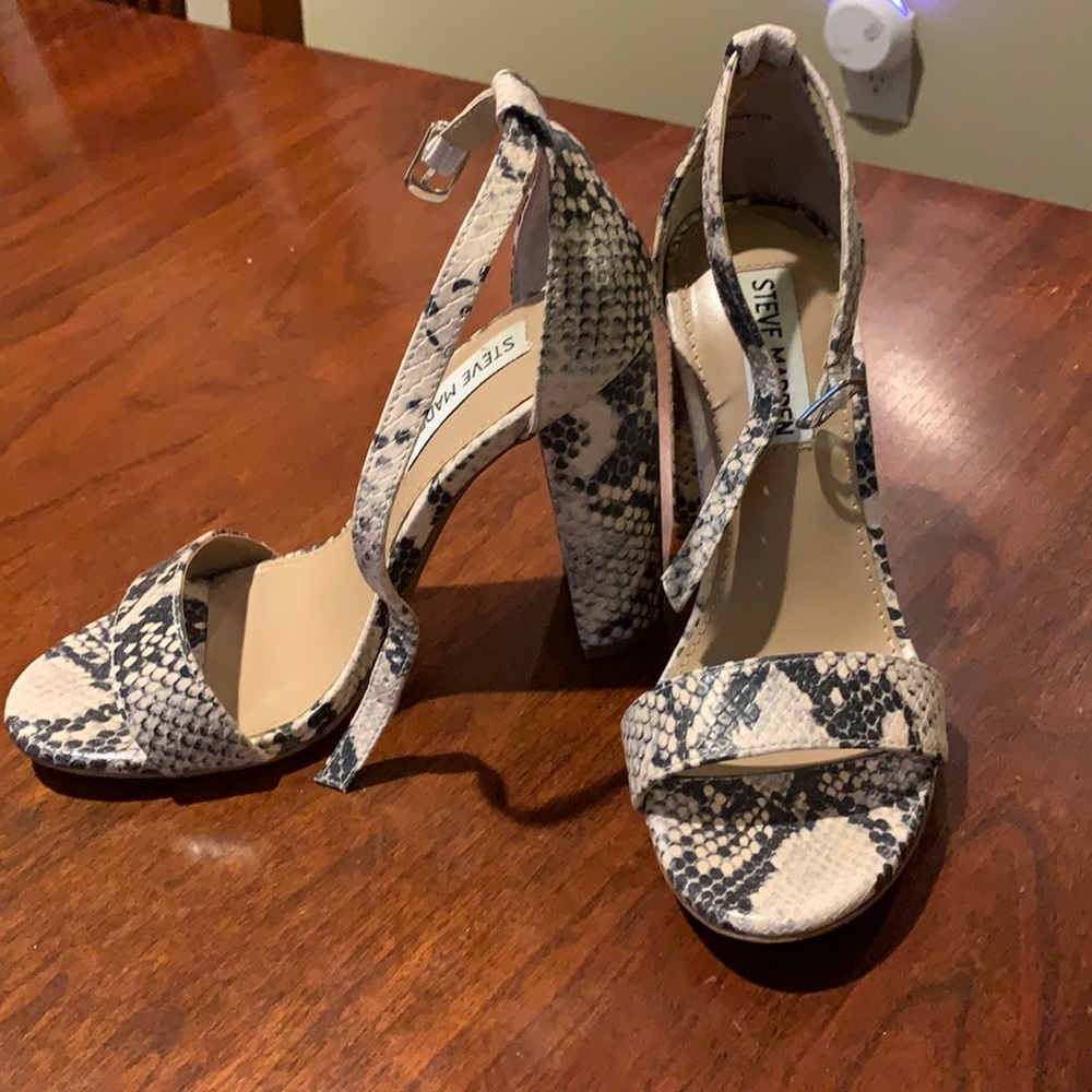 Steve Madden Snakeskin Block Heels
